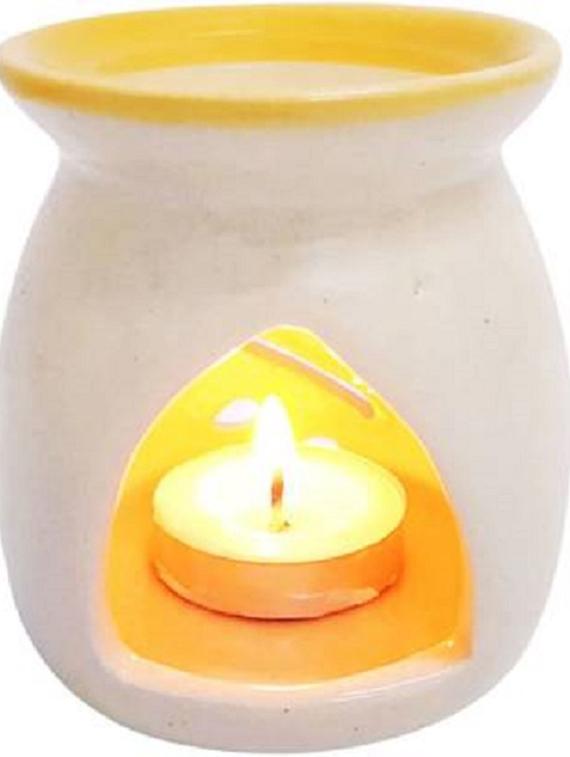 ceramic aroma diffuser with 2 aroma oil & 2 t-light free - 20386359 -  Zoom Image - 0