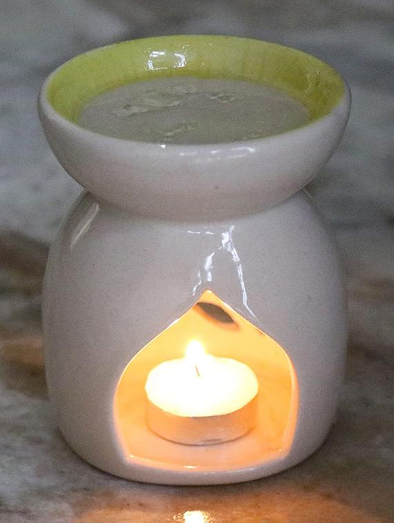peepalcomm ceramic aroma diffuser with aroma oil & 2 t-light candles - 20386369 -  Zoom Image - 0
