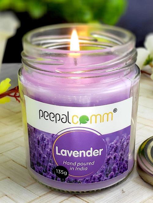 peepalcomm hand poured glass lavender fragrance scented wax big jar candle - 20386377 - Standard Image - 0