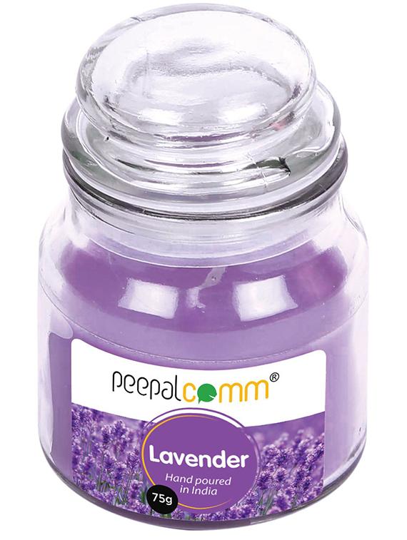 peepalcomm hand poured glass lavender fragrance scented wax big jar candle (pack of 3) - 20386393 - Standard Image - 1