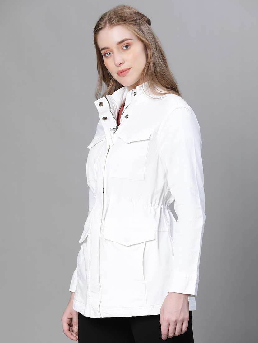 white cotton parka jacket - 20386418 -  Standard Image - 1