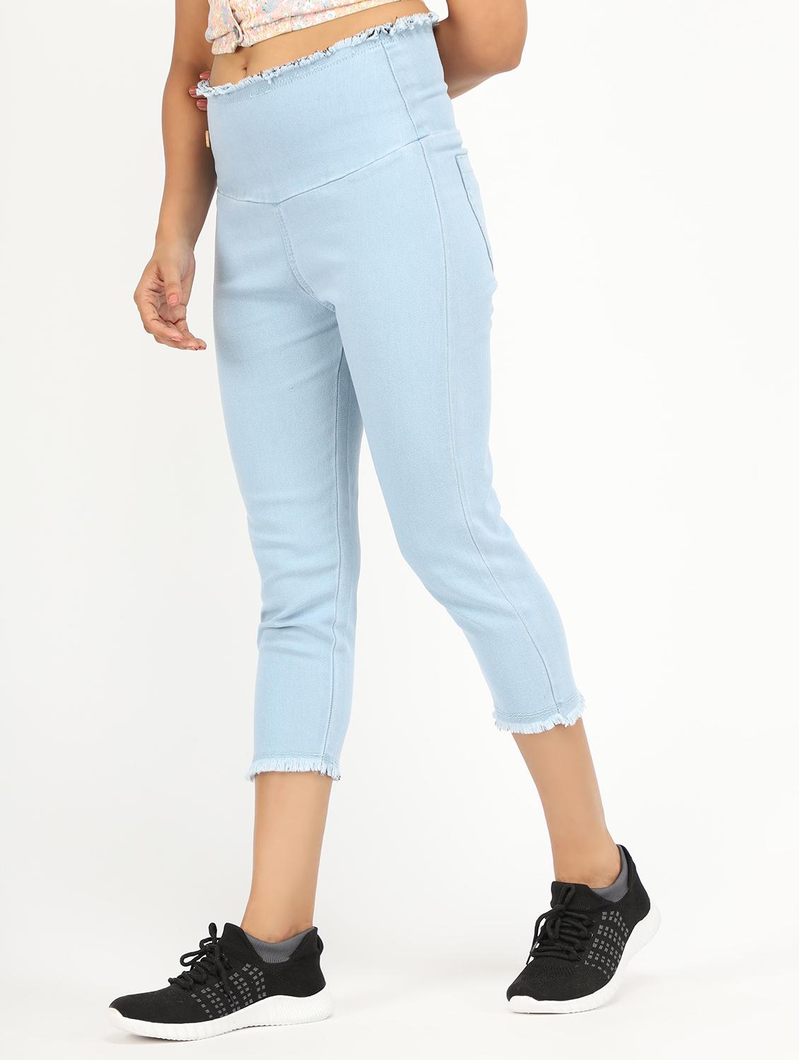 women purist blue skinny fit denim capri - 20386451 -  Standard Image - 1