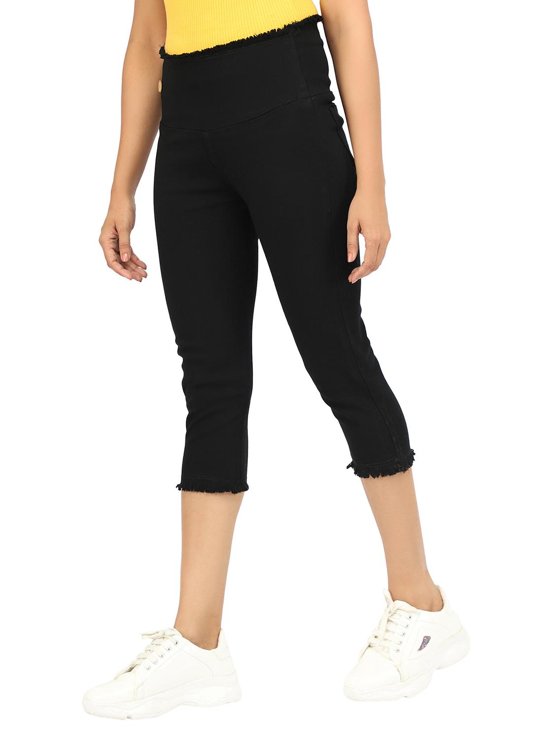 women black skinny fit denim capri - 20386456 - Standard Image - 1