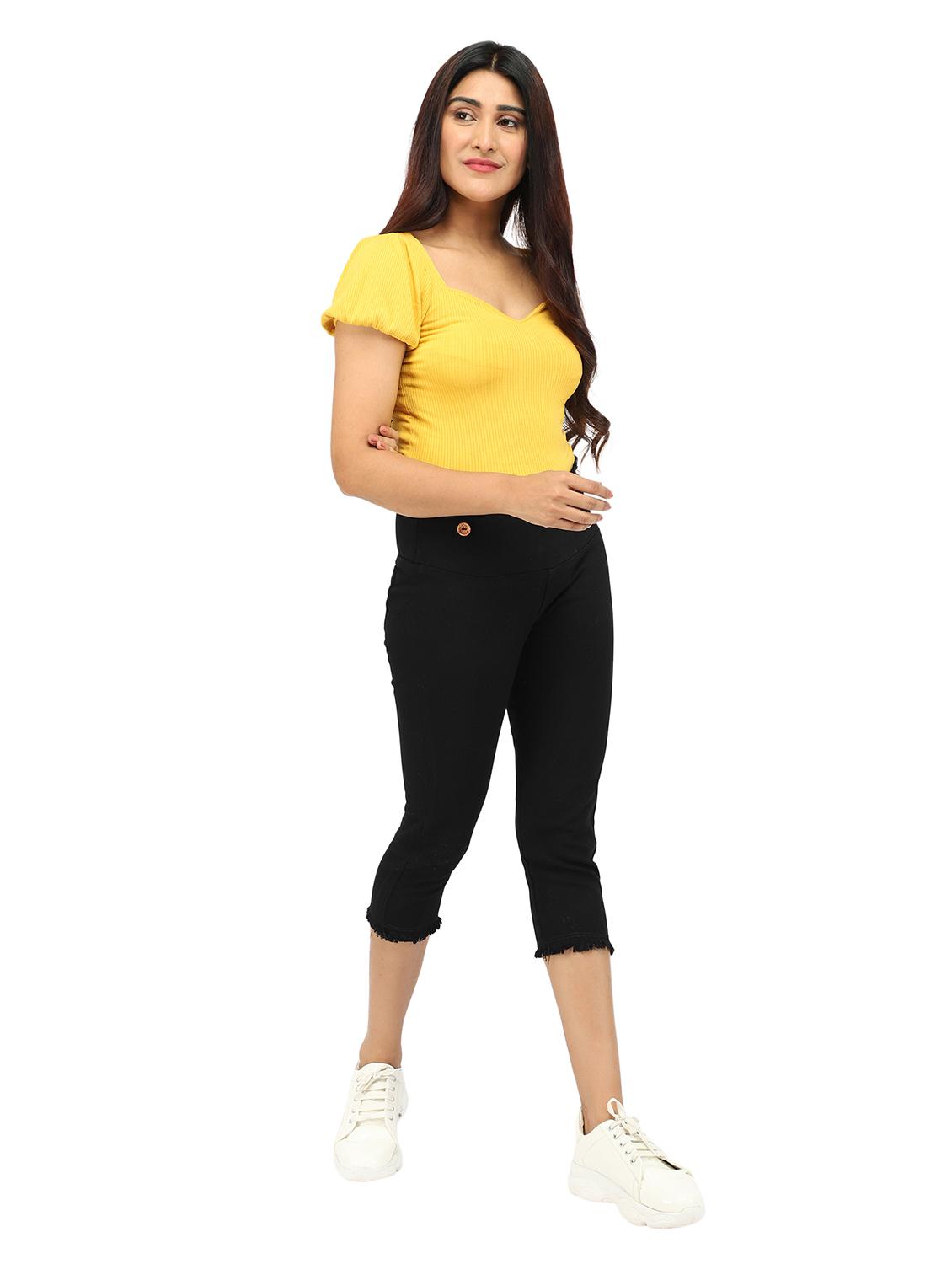 women black skinny fit denim capri - 20386456 - Standard Image - 4