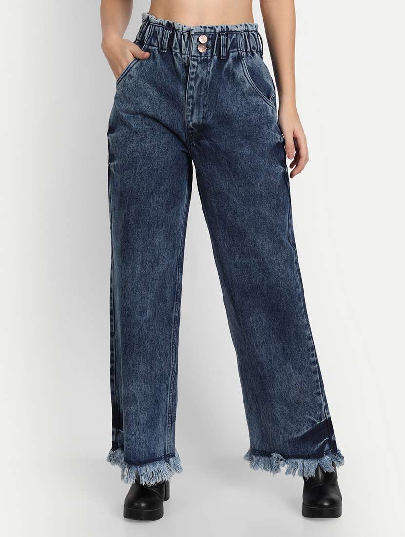 women's plain wide leg jeans - 20386500 - Zoom Image - 0