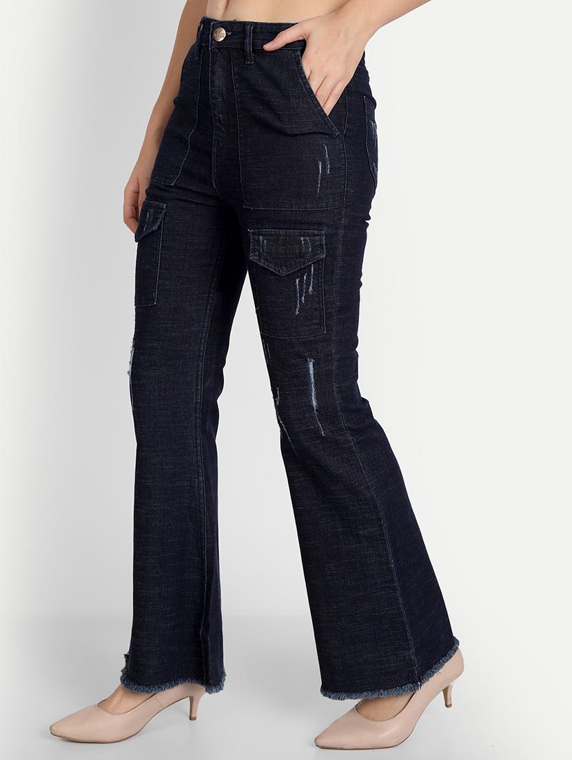 women's distress bootcut jeans - 20386505 - Standard Image - 1
