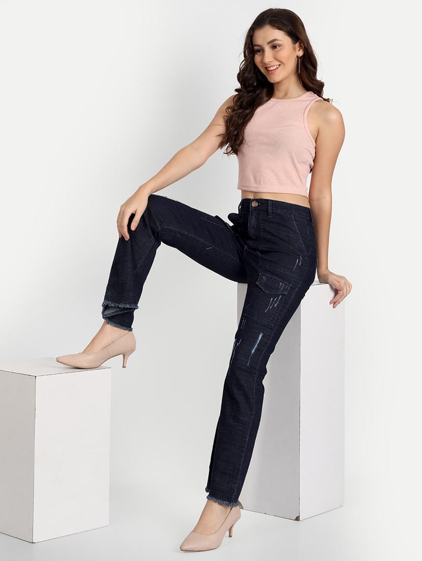 women's distress bootcut jeans - 20386505 - Standard Image - 4