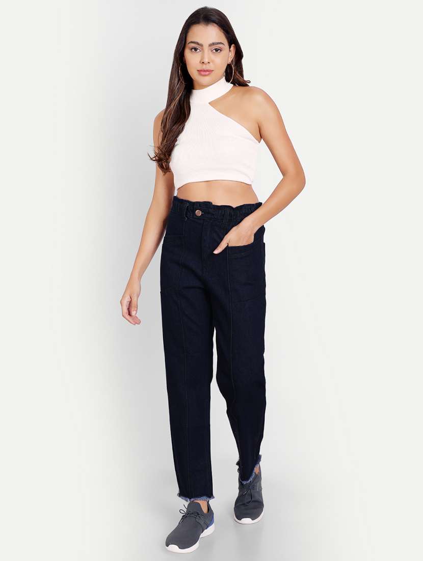 women's plain boyfriend fit jeans - 20386527 - Standard Image - 4