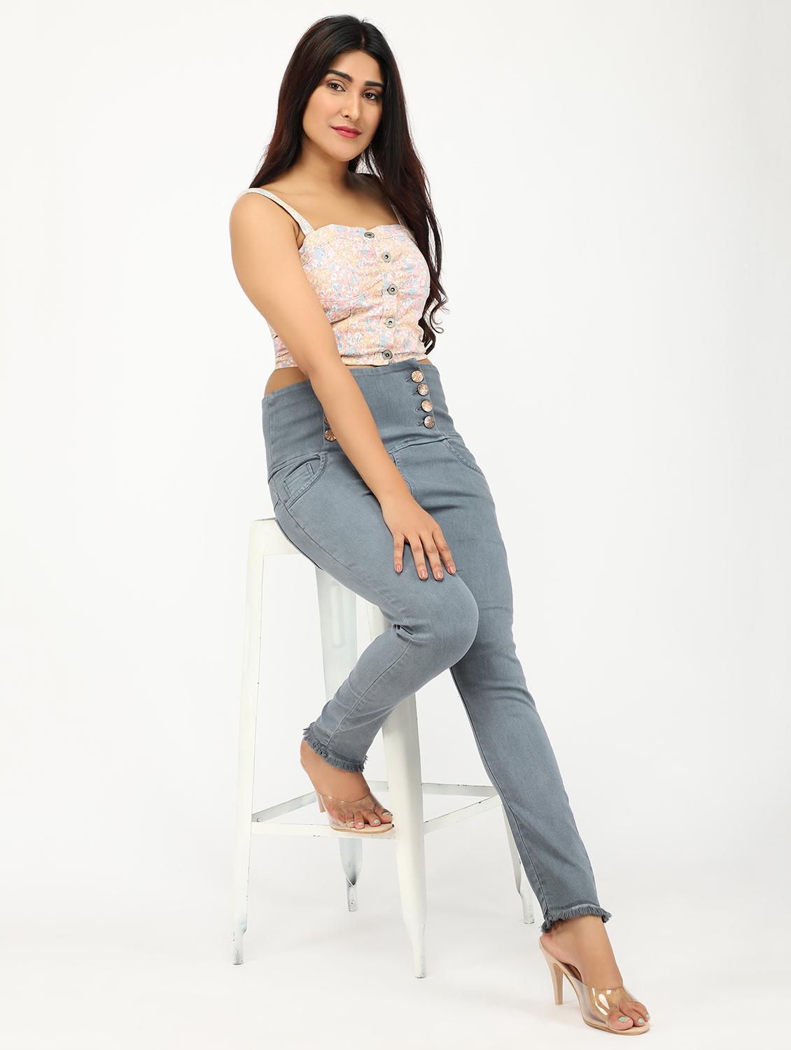 women's plain slim fit jeans - 20386565 - Standard Image - 4