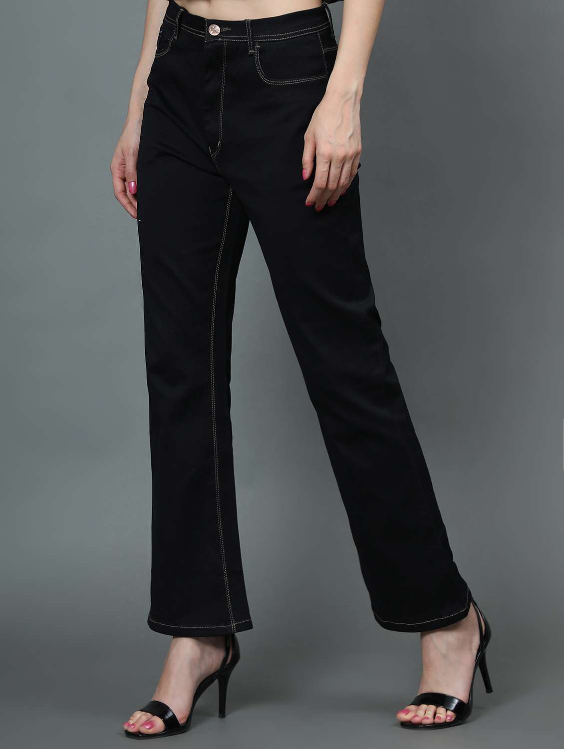 women's plain straight fit jeans - 20386579 -  Standard Image - 1