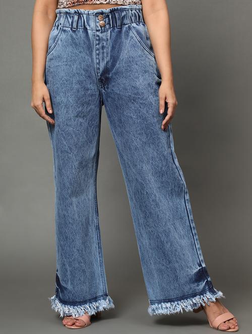 women's plain wide leg jeans - 20386583 -  Standard Image - 0