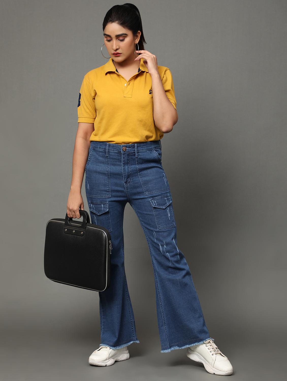 women's high rise solid cargo - 20386590 - Standard Image - 4