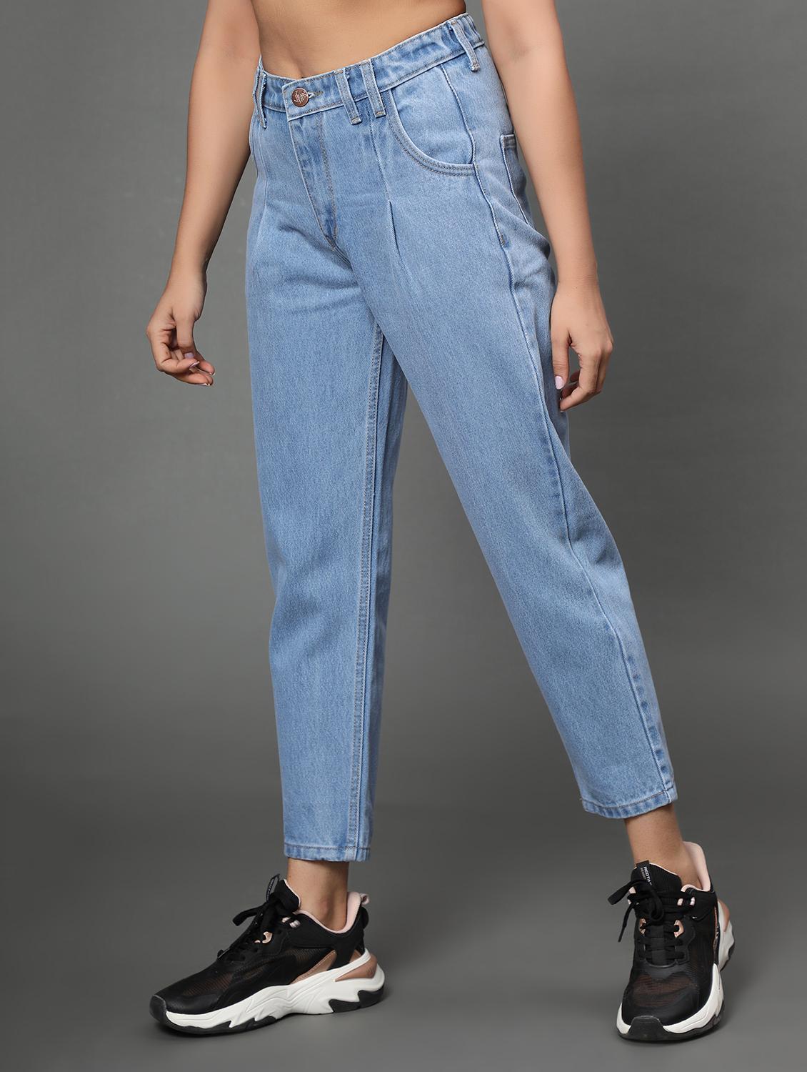 women's plain mom fit jeans - 20386605 - Standard Image - 1