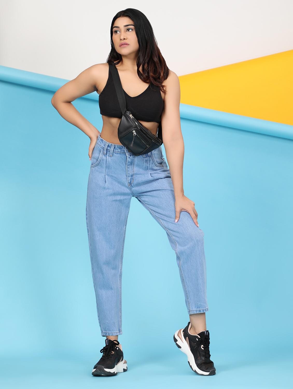 women's plain mom fit jeans - 20386605 - Standard Image - 4
