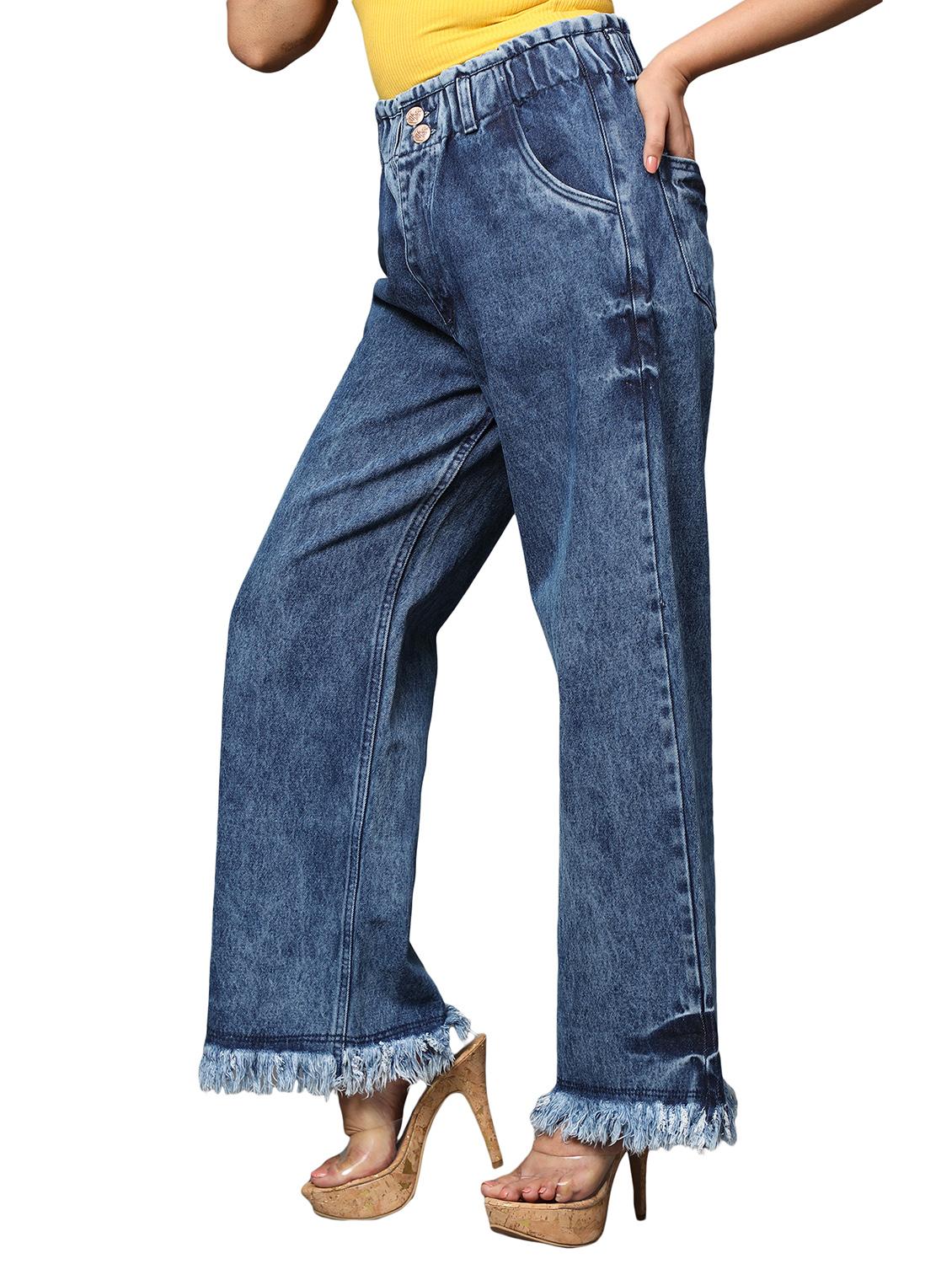 women's plain wide leg jeans - 20386669 - Standard Image - 1