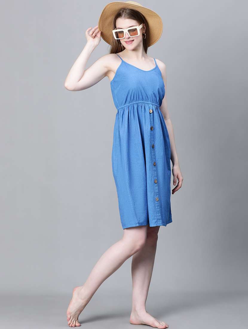women blue coverups beachwear dress - 20386733 - Standard Image - 4