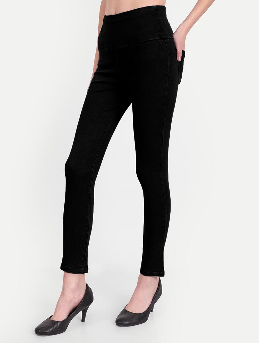 women black denim jegging - 20386741 -  Standard Image - 1