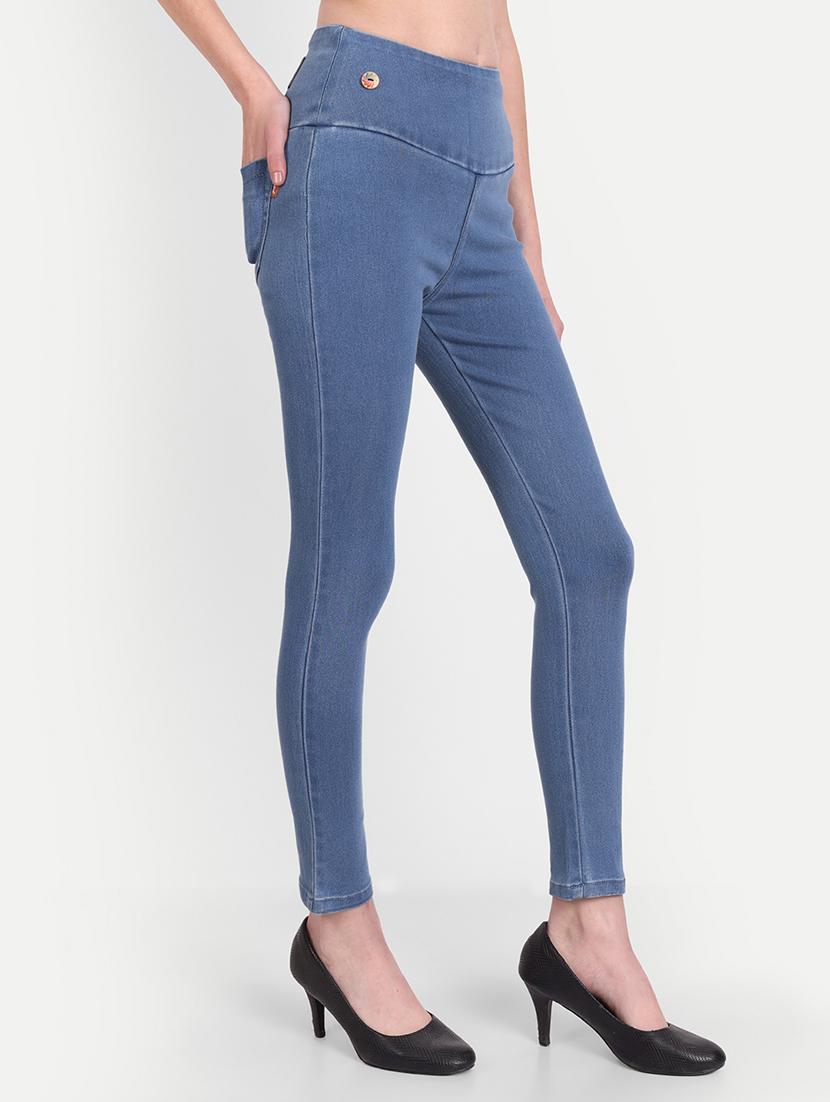 women light blue denim jegging - 20386746 -  Standard Image - 1