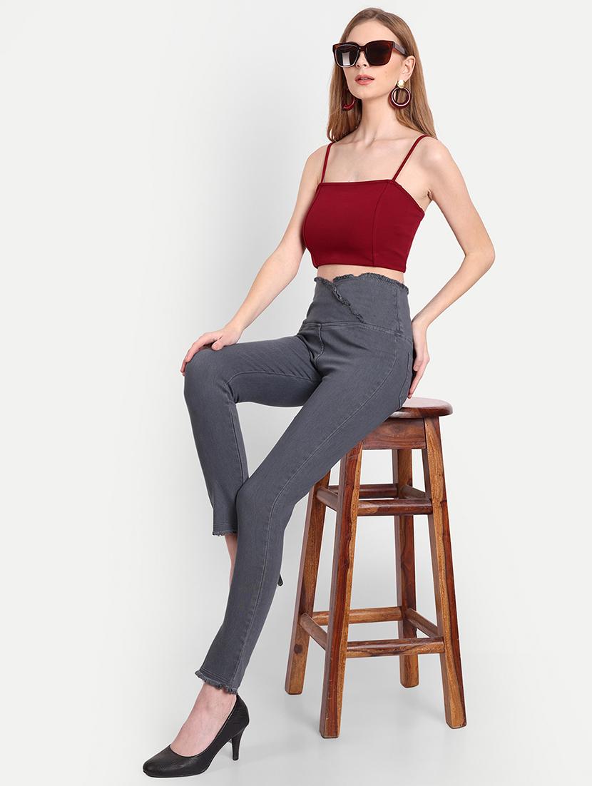women grey denim jegging - 20386748 - Standard Image - 4