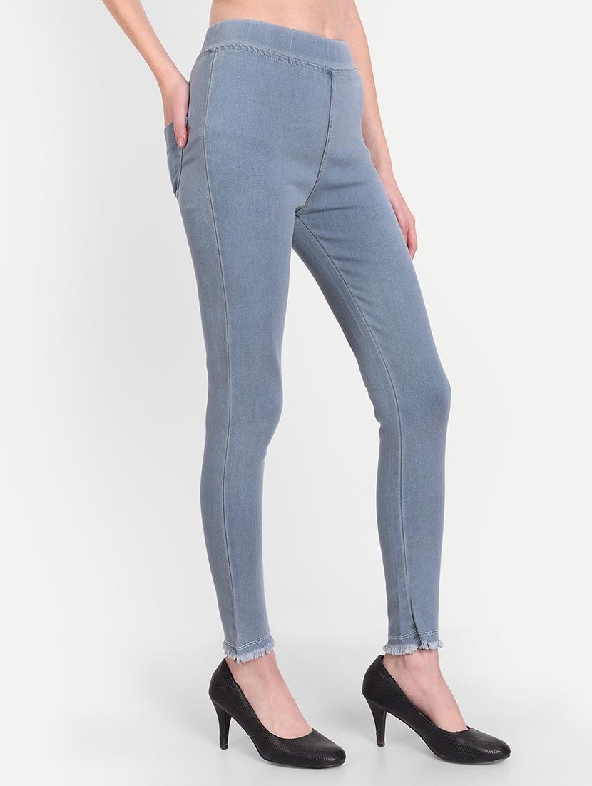 women light blue denim jegging - 20386762 - Standard Image - 1