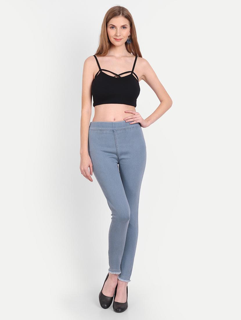 women light blue denim jegging - 20386762 - Standard Image - 4