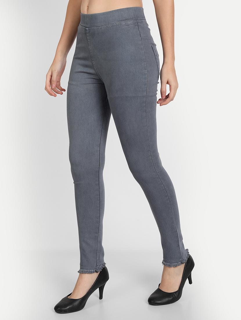 women grey denim jegging - 20386763 -  Standard Image - 1