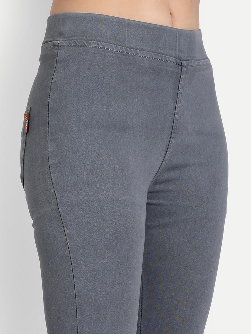 women grey denim jegging - 20386763 - Standard Image - 4