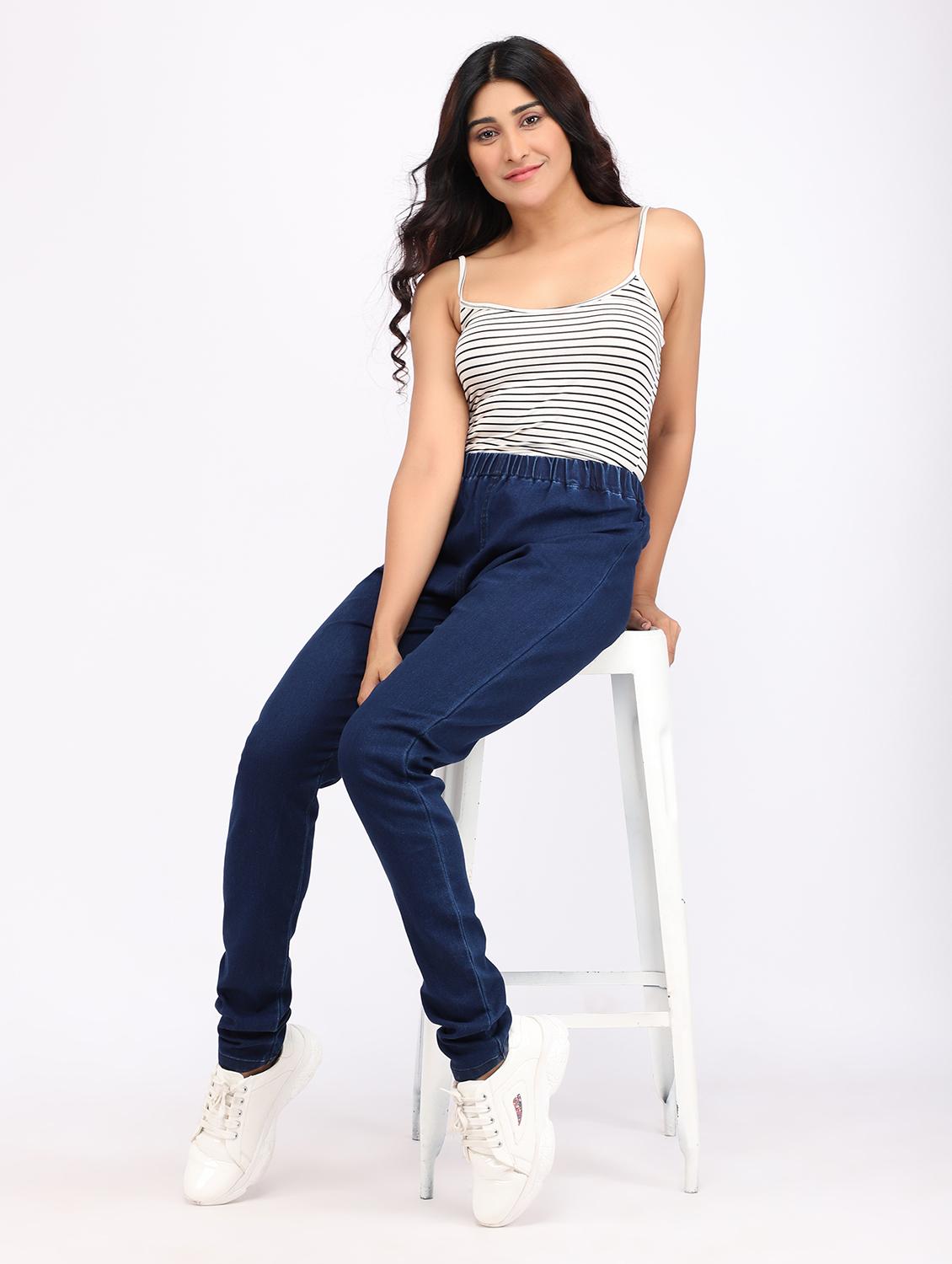 women blue denim jegging - 20386766 - Standard Image - 4