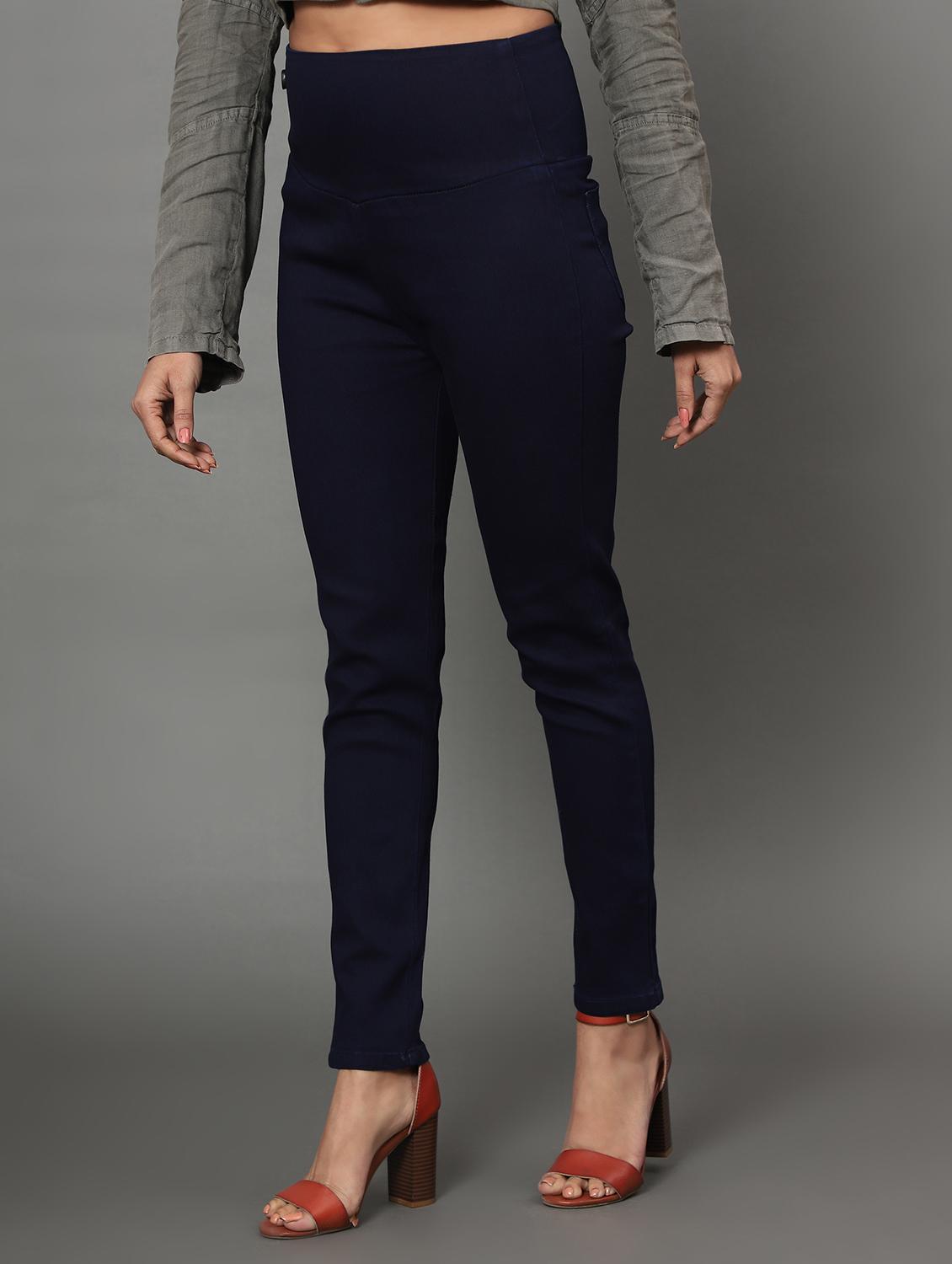 women navy blue denim jegging - 20386771 -  Standard Image - 1