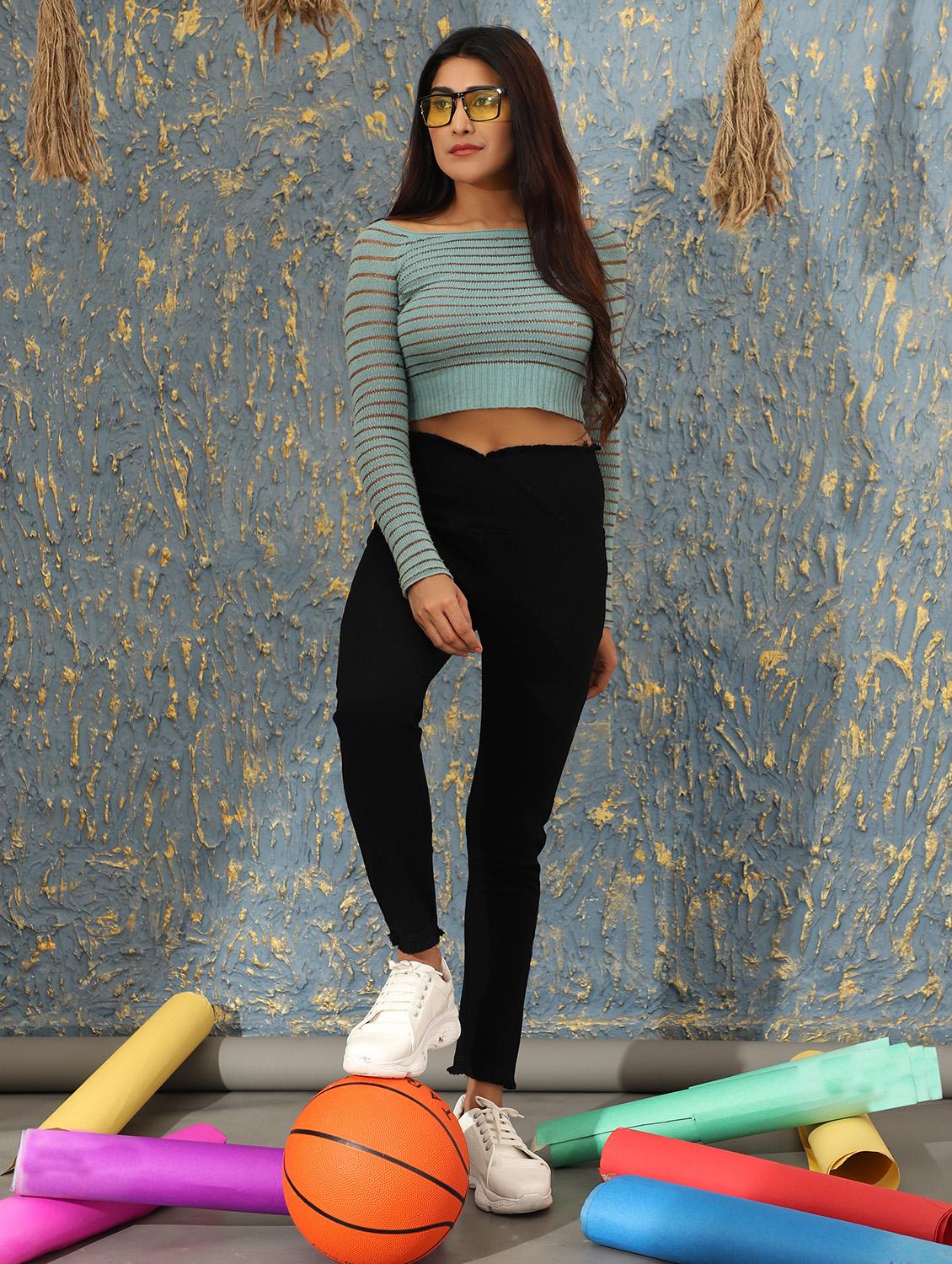 women black denim jegging - 20386775 - Standard Image - 4