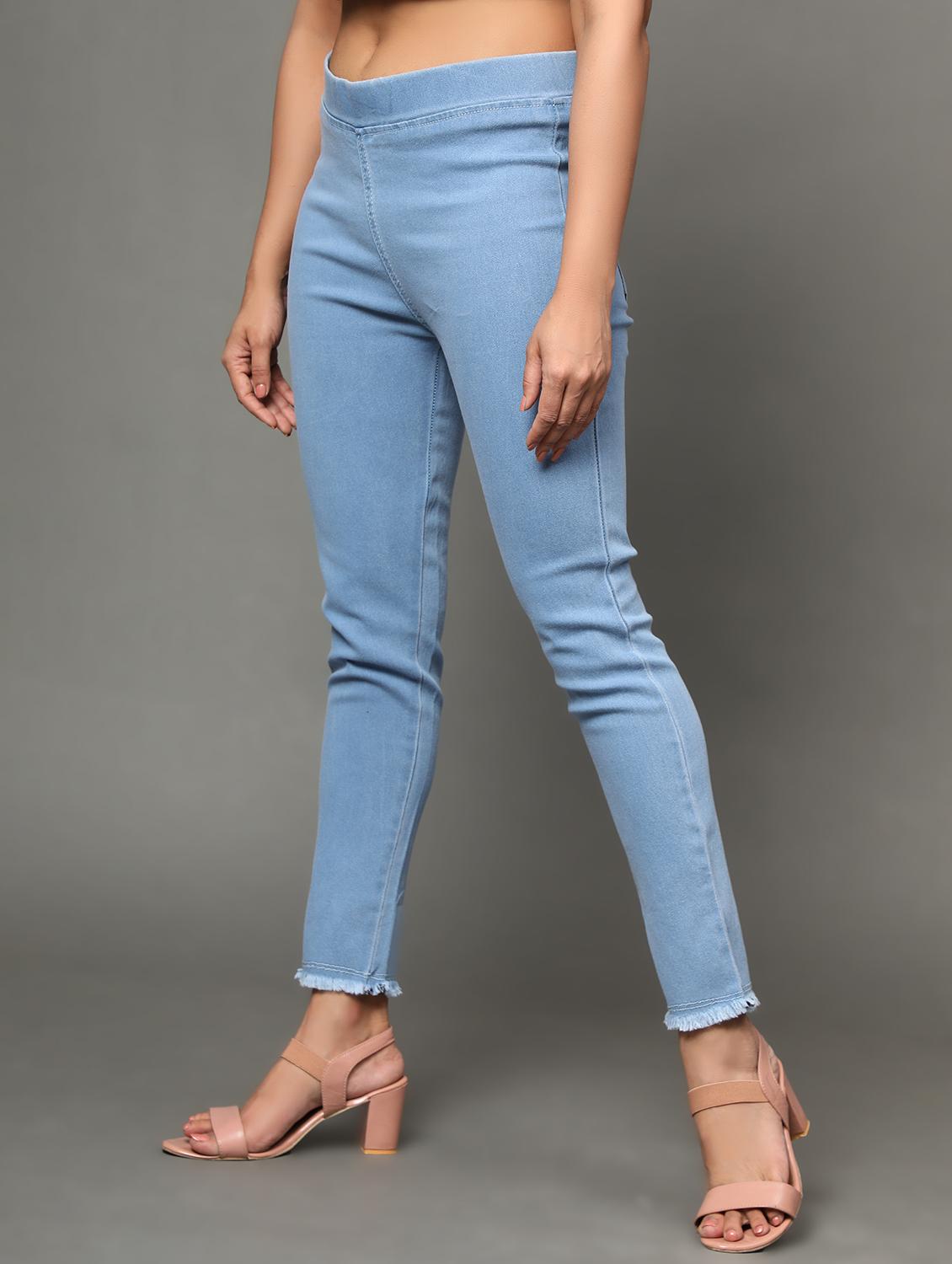 women light blue denim jegging - 20386790 - Standard Image - 1