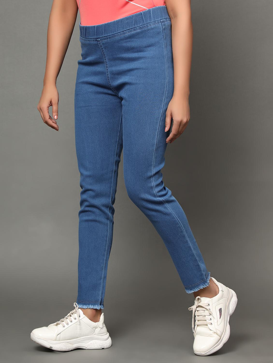 women light blue denim jegging - 20386792 - Standard Image - 1