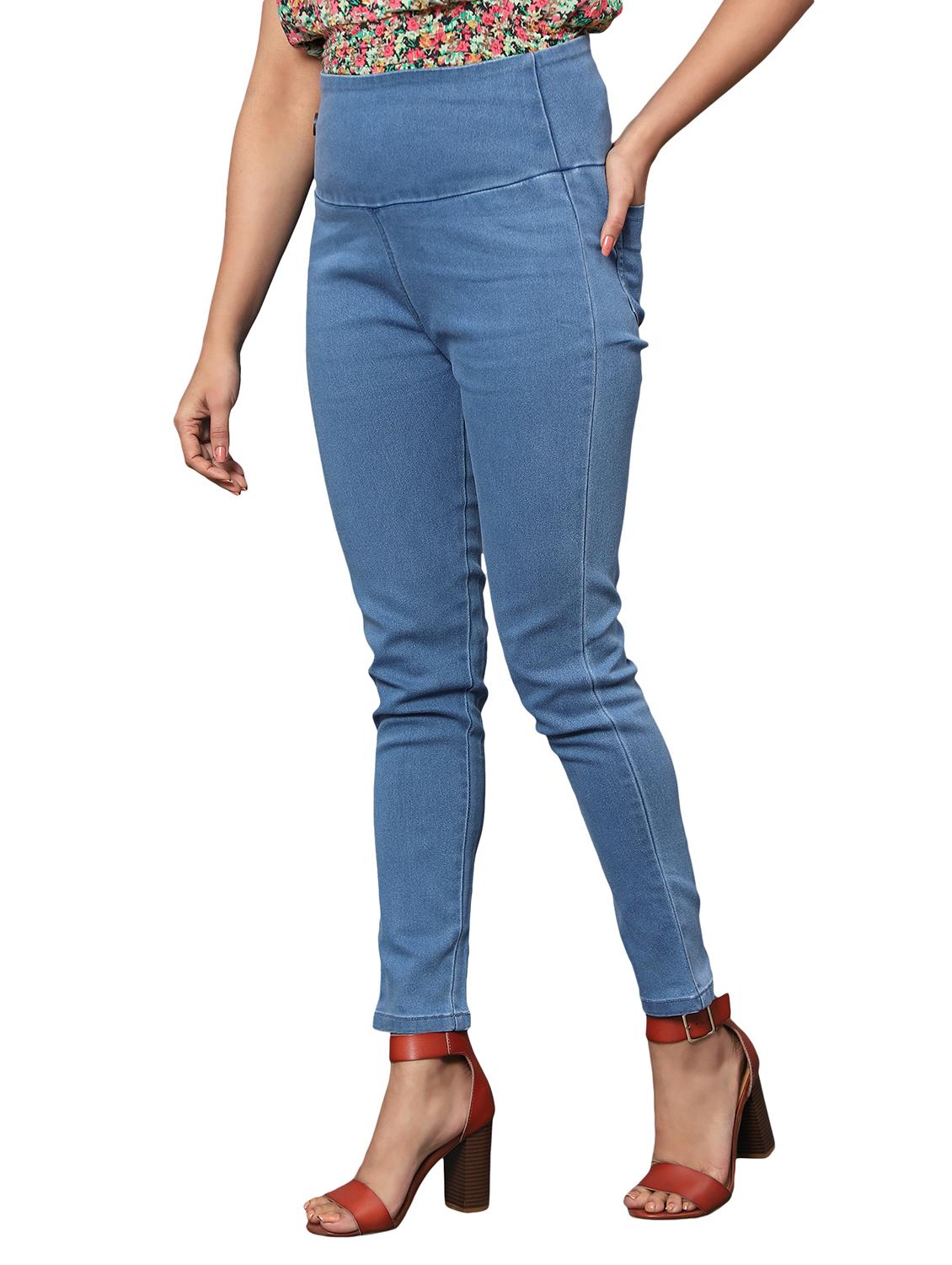 women light blue denim jegging - 20386802 -  Standard Image - 1