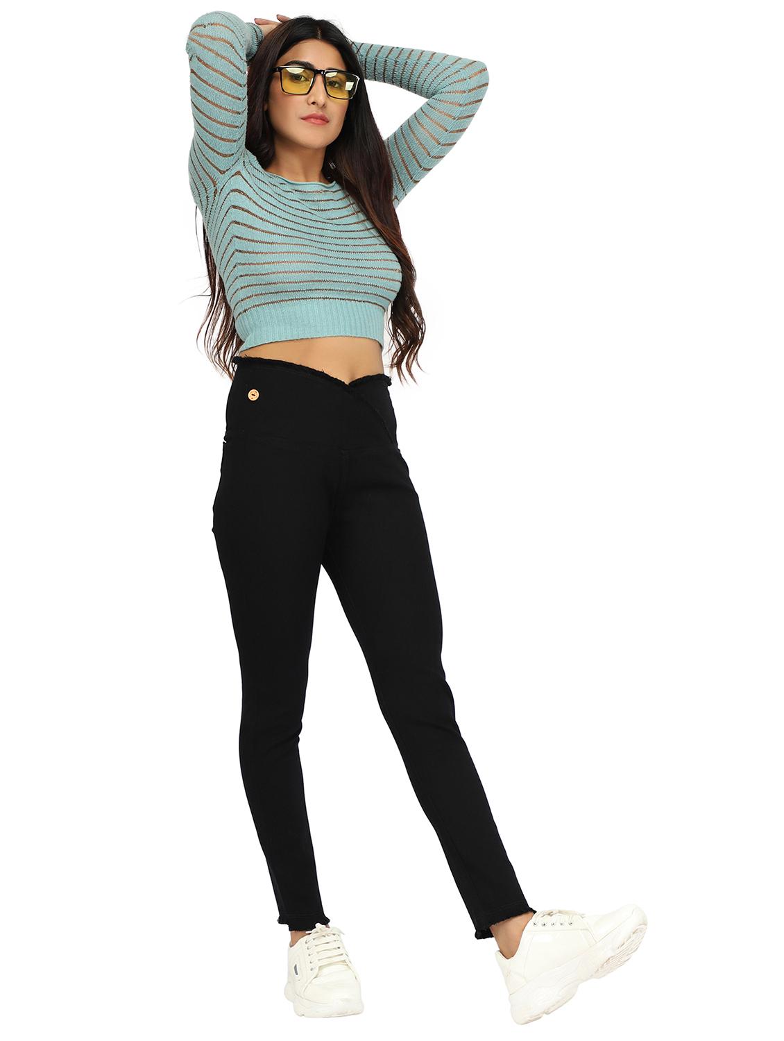 women black denim jegging - 20386803 - Standard Image - 4