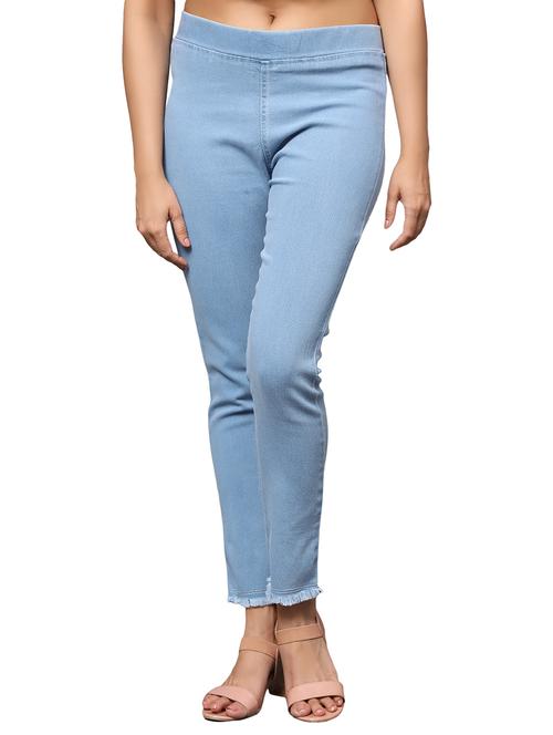 women light blue denim jegging - 20386818 - Standard Image - 0