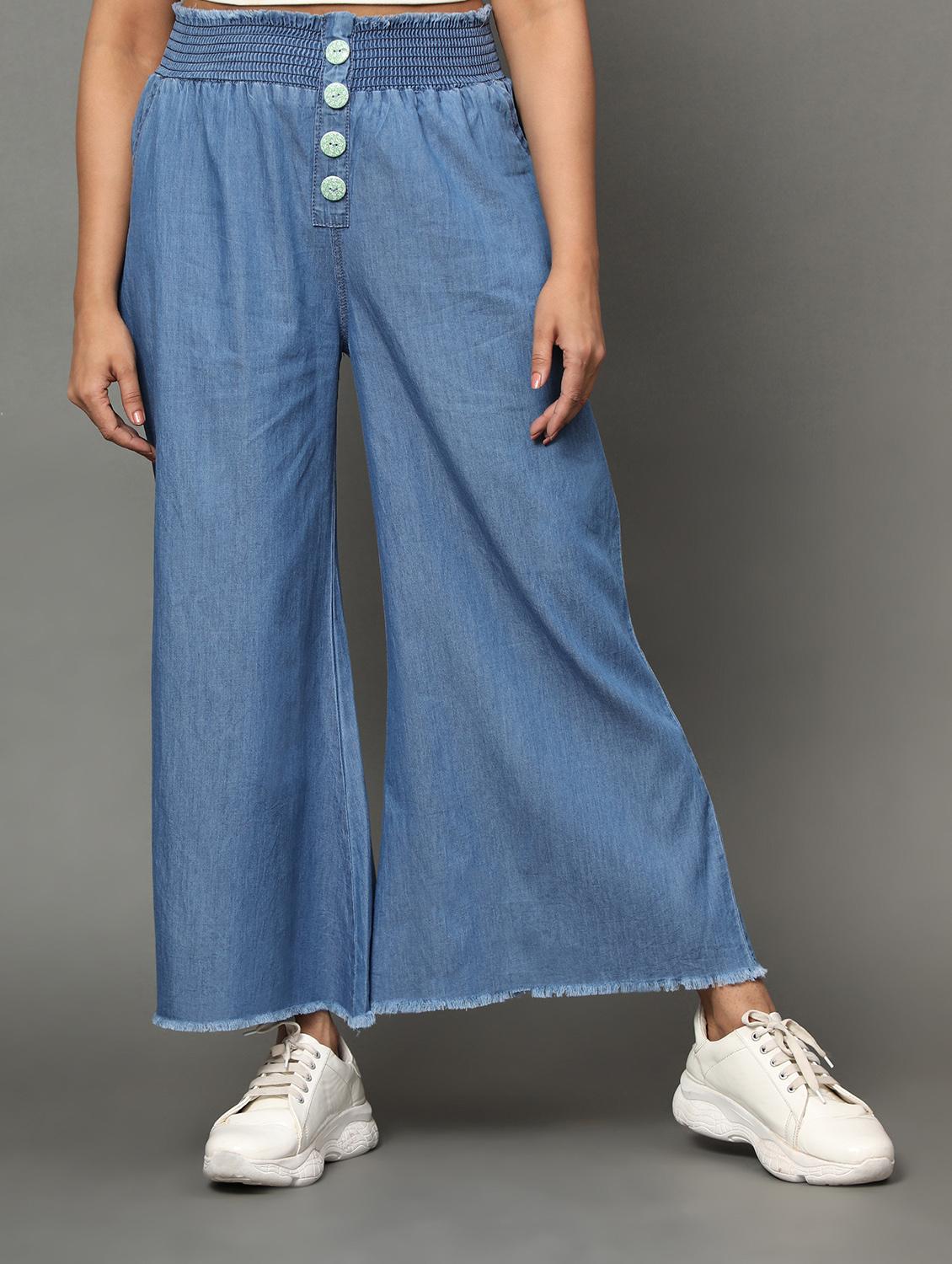 women light blue denim palazzo - 20386842 - Zoom Image - 0