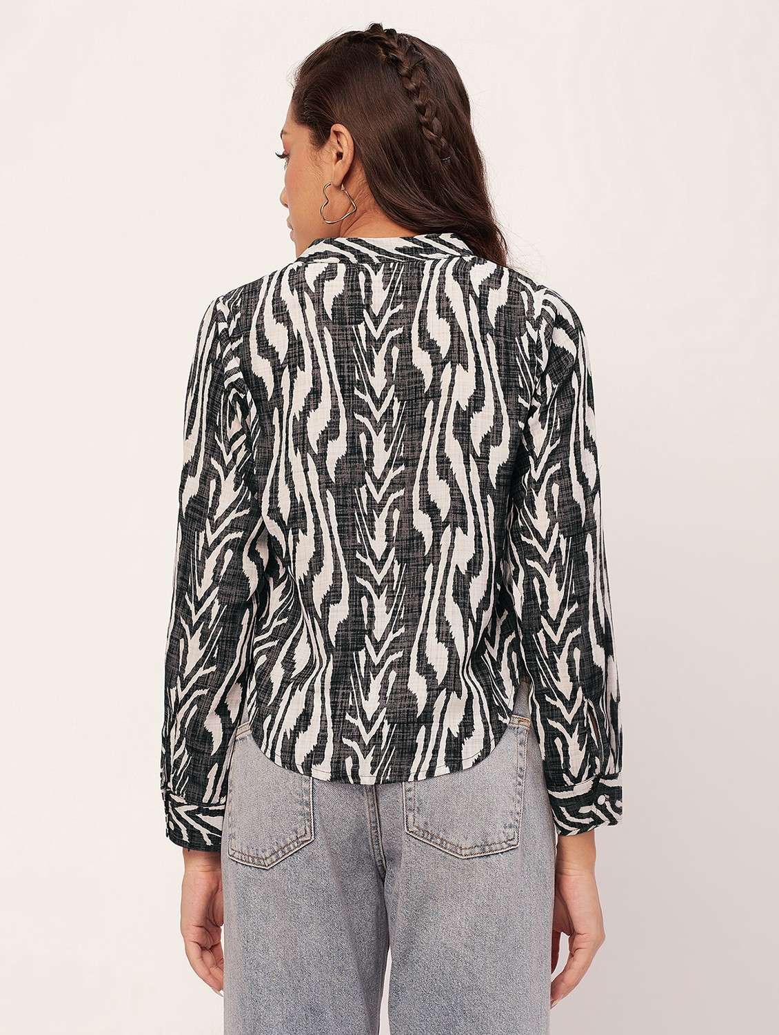 women multi color printed poly moss regular top - 20387199 -  Standard Image - 4