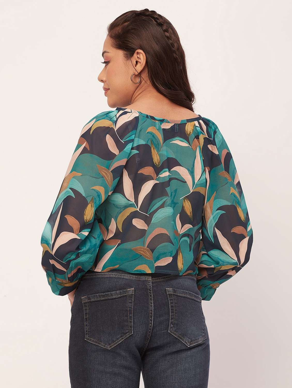 multi color printed crop top - 20387213 -  Standard Image - 4