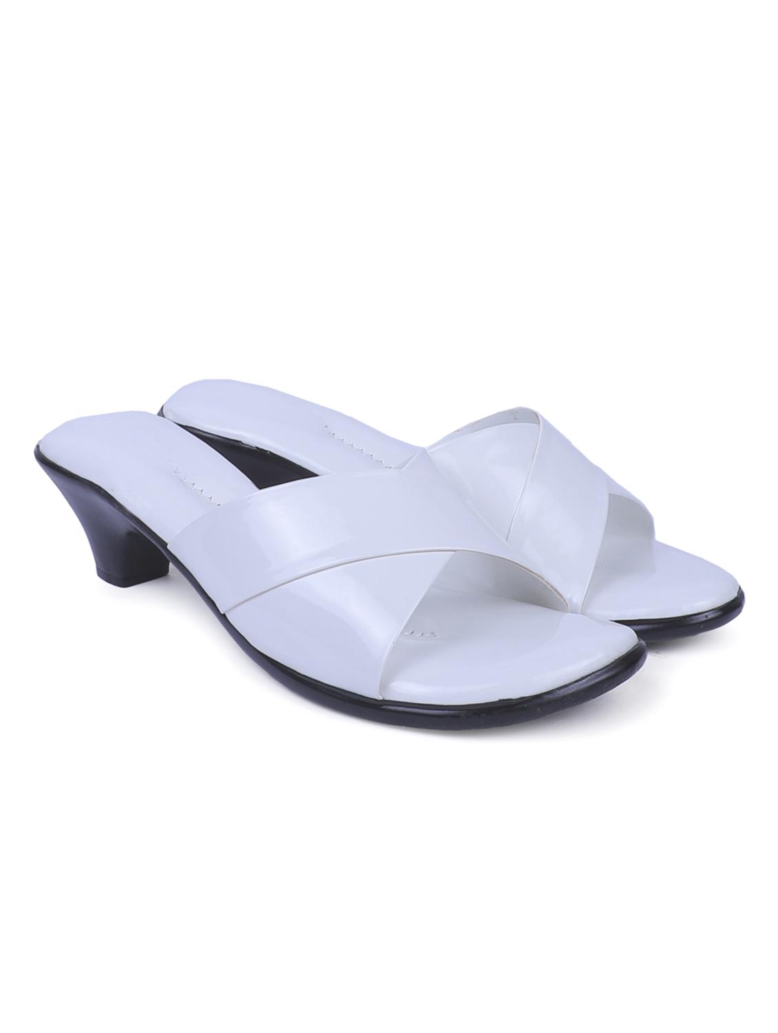 white leather slip on sandals - 20387802 - Zoom Image - 0