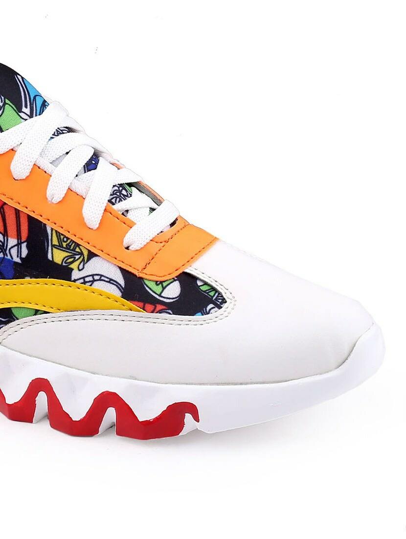 men graphic printed multi colored lace up sneaker - 20387880 - Standard Image - 4