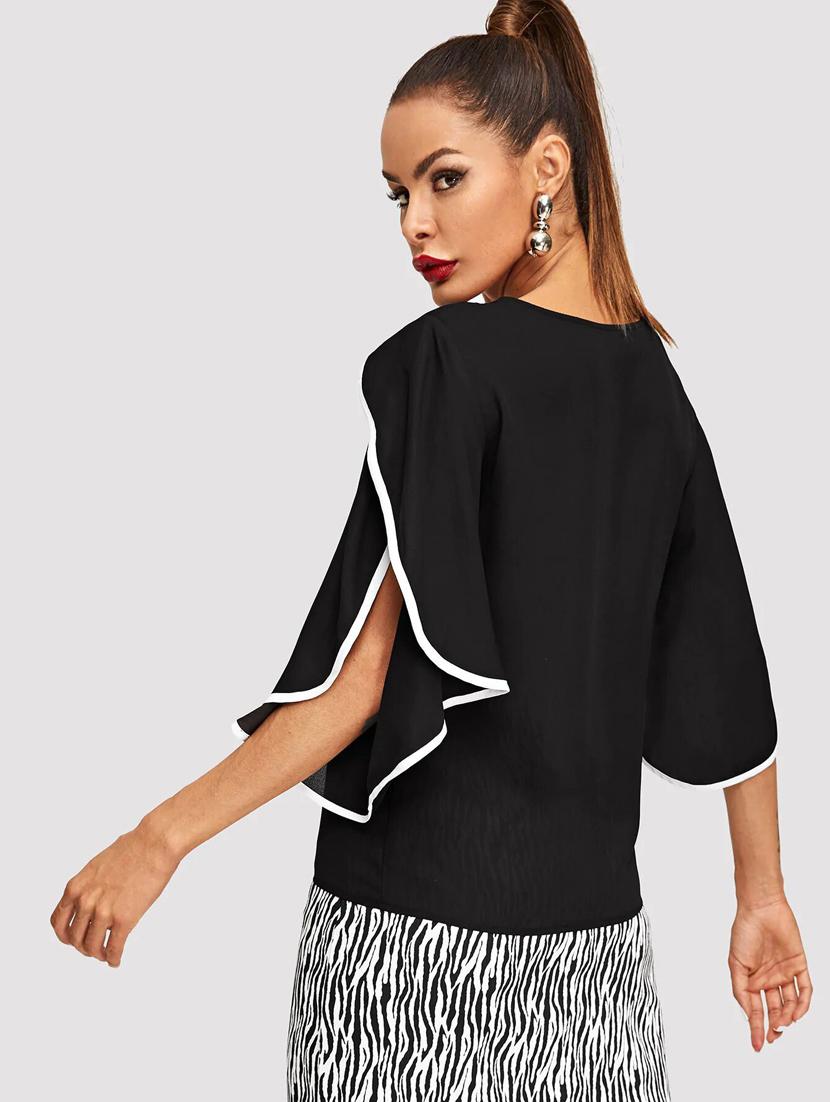black solid regular top - 20387977 -  Standard Image - 1