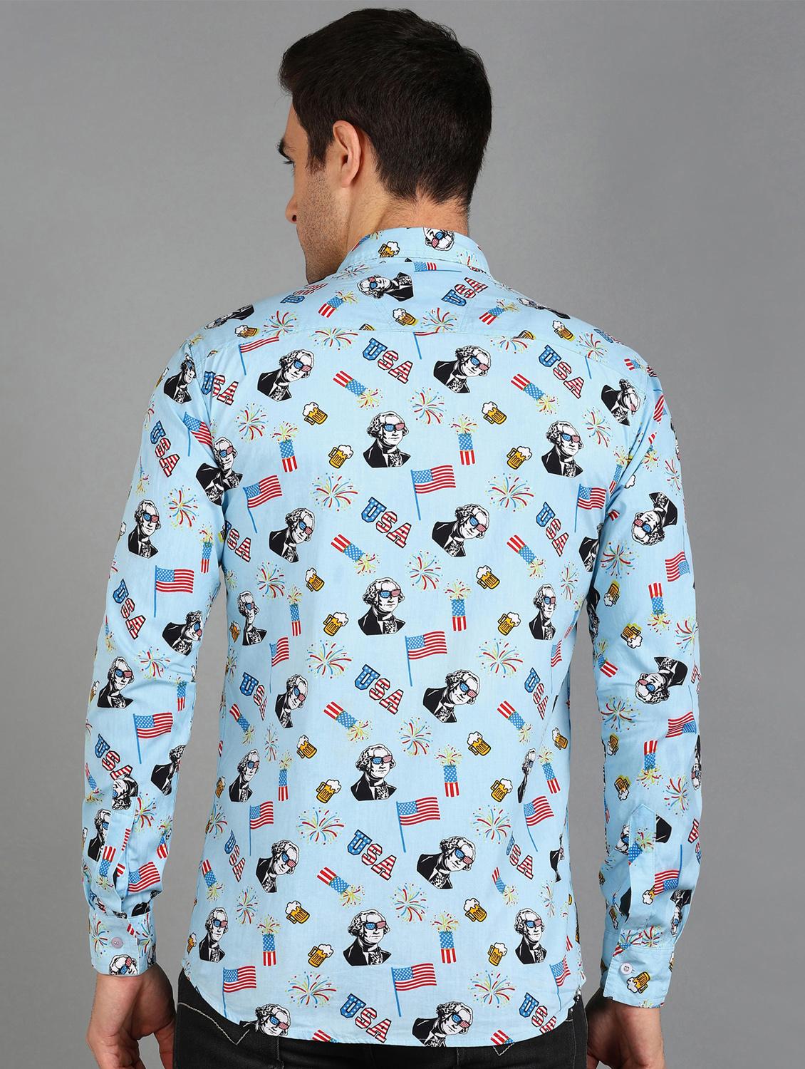 light blue cotton casual shirt - 20388045 - Standard Image - 1