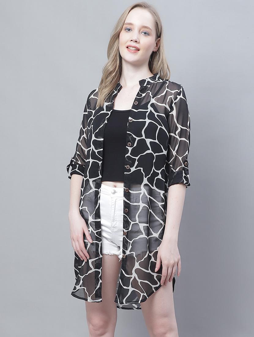 women multi color printed georgette regular shirt - 20388048 -  Zoom Image - 0