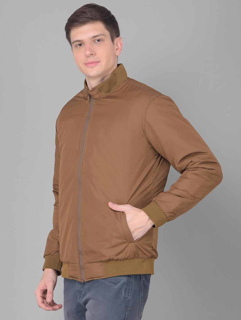 brown polyester casual jacket - 20388079 -  Standard Image - 1