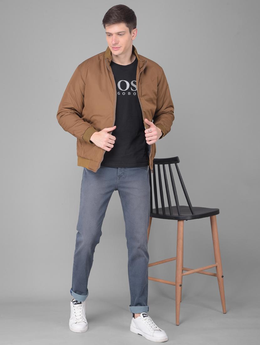 brown polyester casual jacket - 20388079 - Standard Image - 4