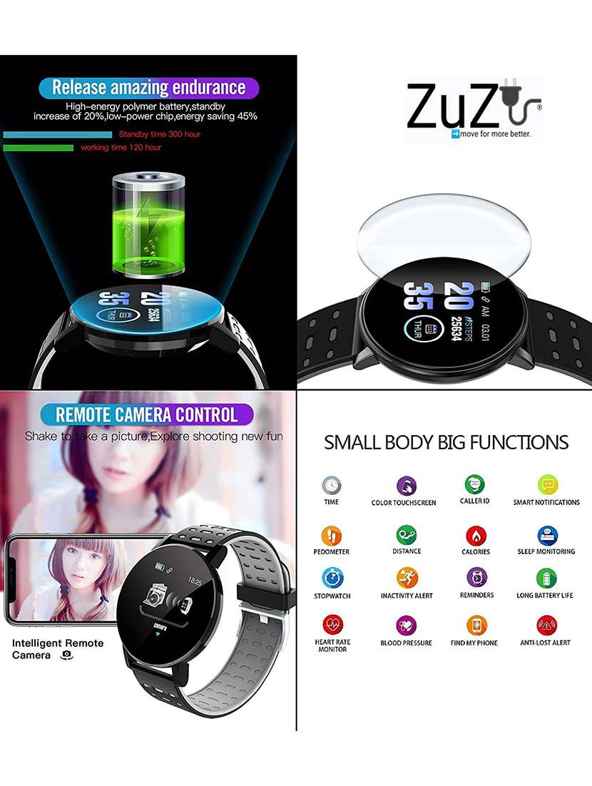 display heart rate sensor & bp monitor fitness smartwatch