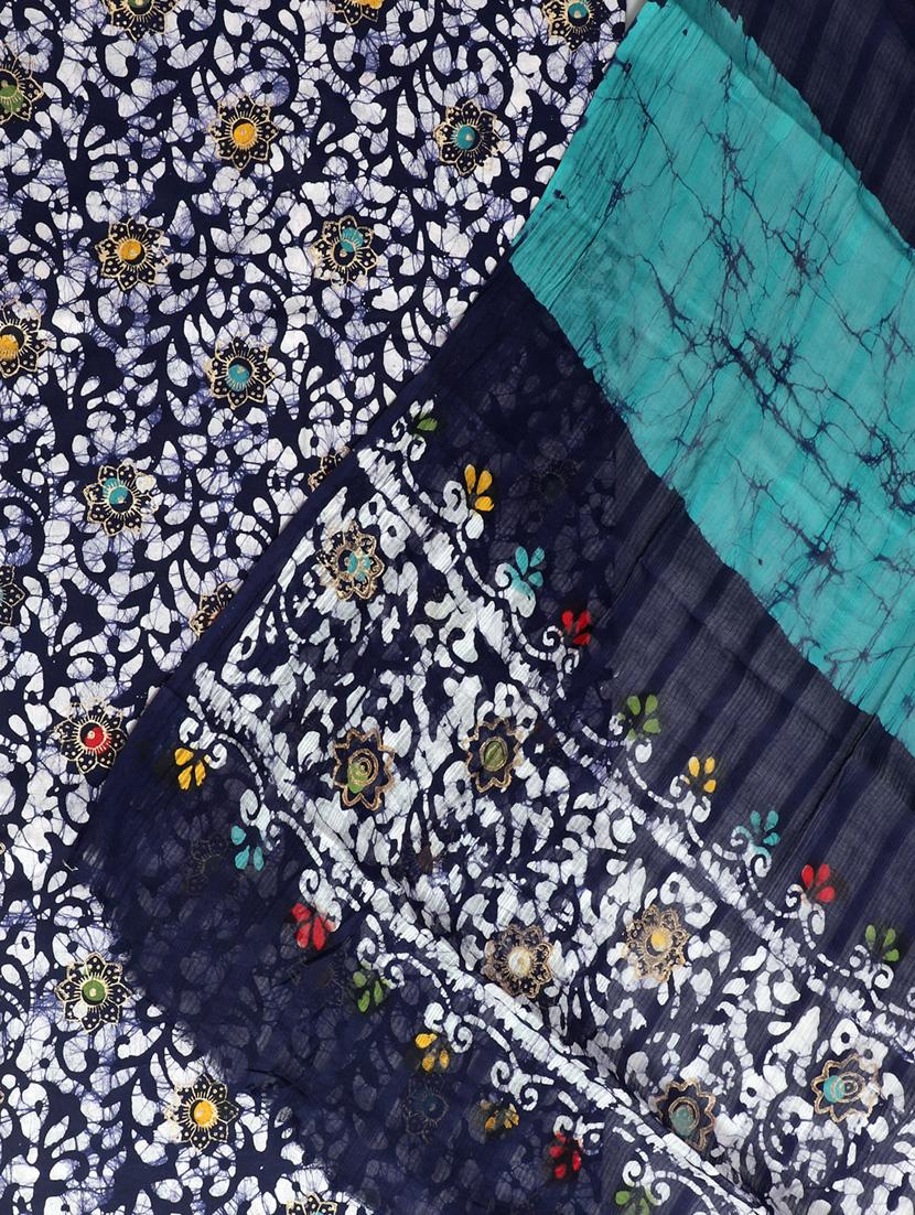 women blue floral unstitched suits - 20388481 - Standard Image - 1