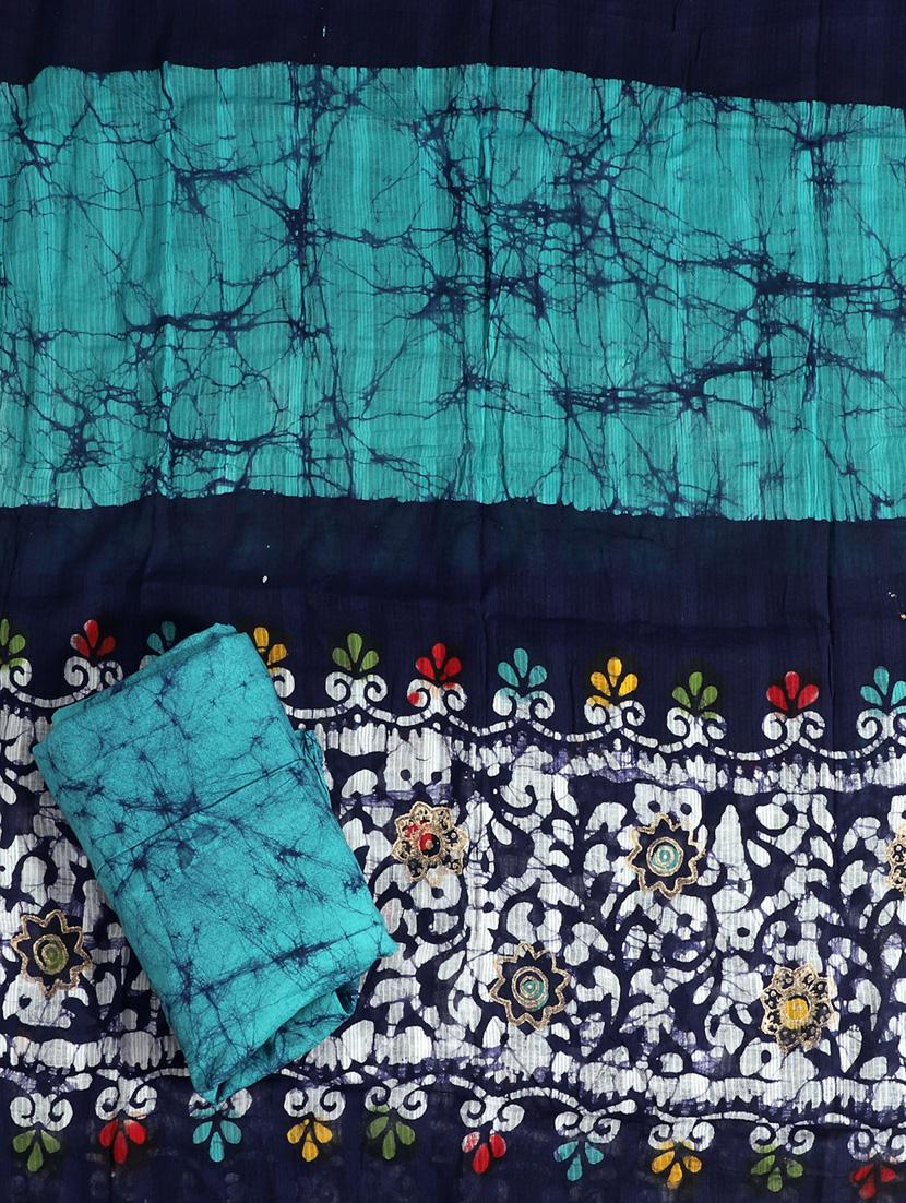 women blue floral unstitched suits - 20388481 - Standard Image - 4