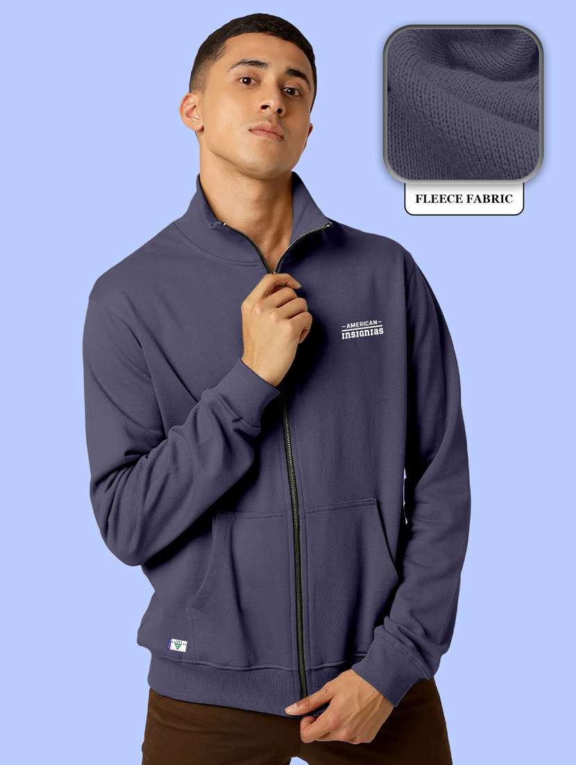 blue fleece casual jacket - 20388739 -  Standard Image - 1