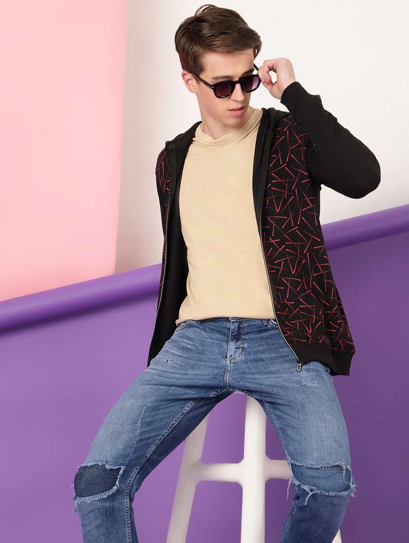 men printed hooded jacket - 20388740 -  Standard Image - 1